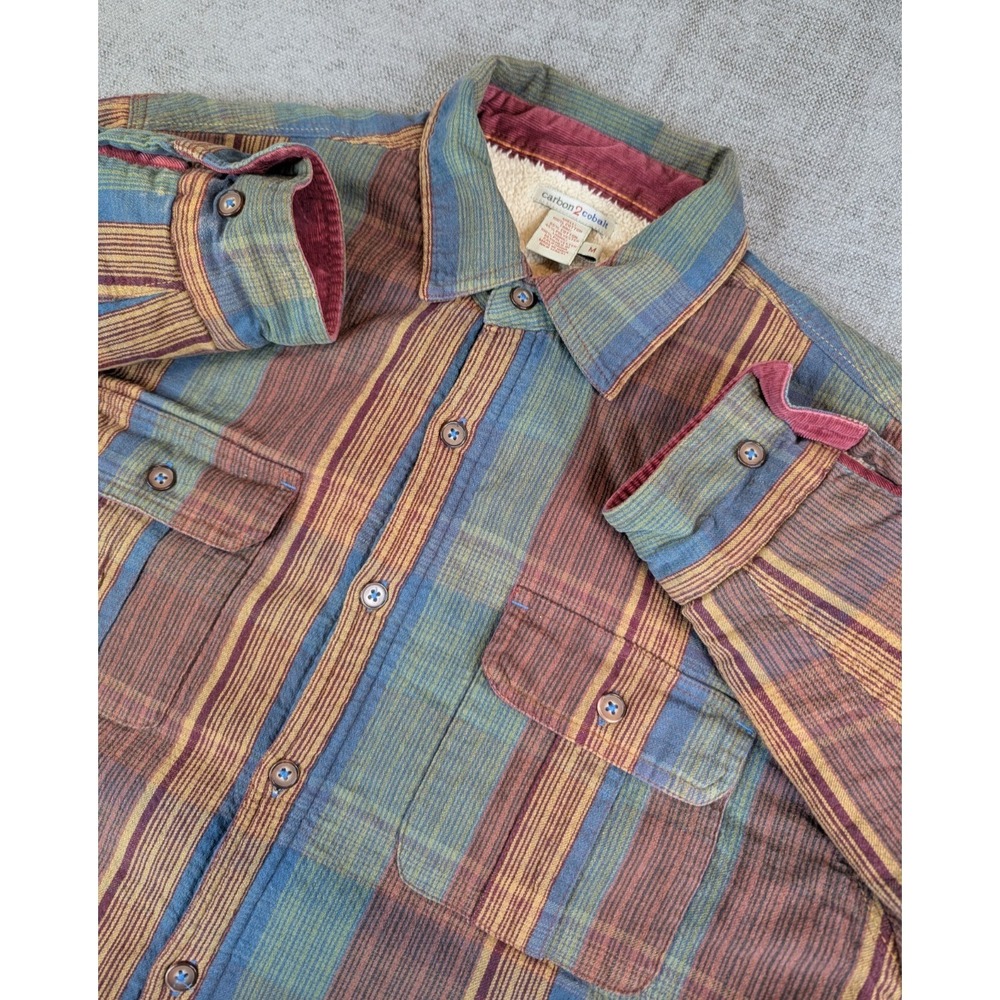 Carbon 2 Cobalt Jacket Mens M Sherpa Lined Flannel Long Sleeve Shirt Shacket